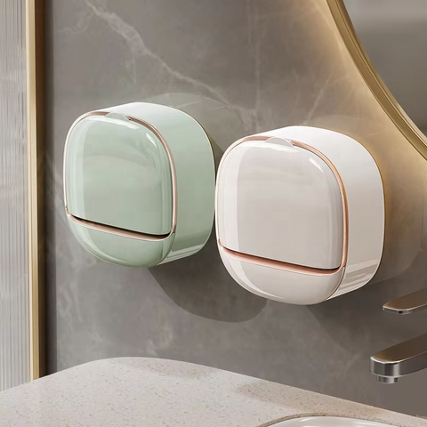 High Quality Soap Boxes Wall Mounted Waterproof Soap Dispenser Wall Mount Rack Perforation-free Toilet Soap Holder