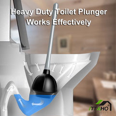 ITTAHO 2-in-1 Toilet Plunger & Bowel Brush Set, Bathroom Toilet Cleaning Brush with Holder