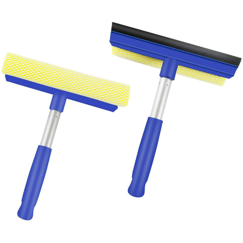 ITTAHO Window Squeegee Cleaning Tool, Sponge Window Cleaner 8" Aluminum Pole -2 Pack