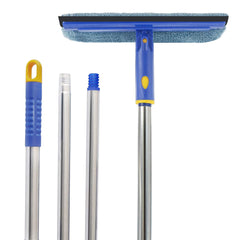 ITTAHO Heavy Duty Car Wash Brush with Long Handle, Swivel Window Squeegee and Microfiber Scrubber Combo for Glass RV Deck Solar Panel Clean-10 Inch Window Washing Kit - ITTAHO