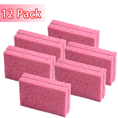 ITTAHO 12Pcs Heavy Duty Cellulose Sponges, All Purpose Non Scratch Cleaning Sponge-Pink