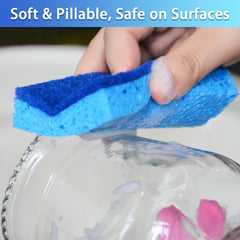 ITTAHO 12Pcs Heavy Duty Cleaning Sponges, Blue All-Purpose Non-Scratch Scrubbing Sponge