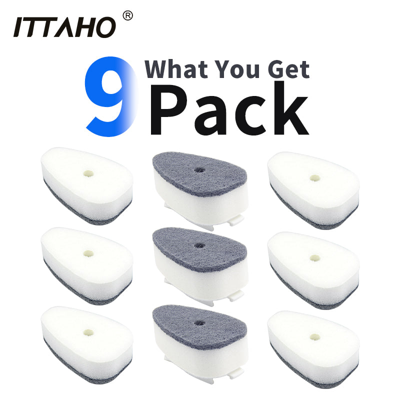 Dish Brush with Soap Dispenser & 3 Pack Dishwashing Sponge Refills – ITTAHO