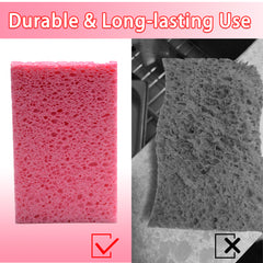 ITTAHO 12Pcs Heavy Duty Cellulose Sponges, All Purpose Non Scratch Cleaning Sponge-Pink