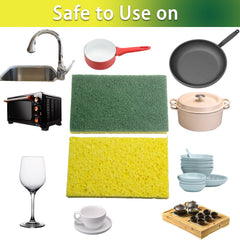 ITTAHO 12 Pcs Heavy Duty Cleaning Sponges, All-Purpose Non-Scratch Scrubbing Sponge - ITTAHO