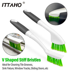 ITTAHO 2 Pack Grout Cleaning Brush, Groove Gap Scrub Brush Set - ITTAHO