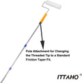 ITTAHO Stainless Steel Extension Pole, All Purpose Pole with Pole Attachment for Painting Microfiber Duster Ceiling Fan High Window Cleaning-4.8 Feet - ITTAHO