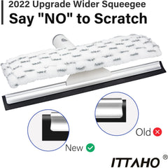 ITTAHO Window Cleaner Tool,12 Squeegee & 11 Microfiber Pad