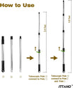 ITTAHO Stainless Steel Extension Pole, All Purpose Pole with Pole Attachment for Painting Microfiber Duster Ceiling Fan High Window Cleaning-4.8 Feet - ITTAHO