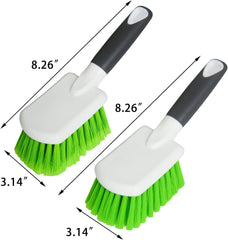 ITTAHO 2 Pack Wheel Brush, Include Two Type of Bristles-Soft Gentle & Stiff Bristles,Car Interior Detailing Cleaning Brush, Carpet and Upholstery Tire Cleaner for Seat Boat Truck SUV Moto Vehicle - ITTAHO