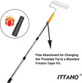 ITTAHO Stainless Steel Extension Pole, All Purpose Pole with Pole Attachment for Painting Microfiber Duster Ceiling Fan High Window Cleaning-4.8 Feet - ITTAHO