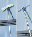 ITTAHO Squeegee for Window Cleaning,12"Squeegee and 11"Microfiber Scrubber Combi with Stainless Steel Pole,Extendable Squeegee Window Cleaner for Car,Sliding Door,Shower Glass Door-Swivel Style-2 Pads - ITTAHO