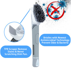 Dish Brush with Soap Dispenser & 3 Pack Dishwashing Sponge Refills – ITTAHO