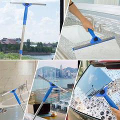 ITTAHO All Purpose Window Squeegee with Handle and Rubber Replacement,Squeegee Shower Cleaner for Bathroom Glass Door Car Windshield-14 Inch - ITTAHO