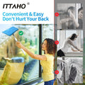ITTAHO Lightweight Window Squeegee,Car Windshield Squeegee with Extra Spray Bottle, Household Mirror Cleaning Tool with Extension Pole for Shower Glass Door-2 Microfiber Pads - ITTAHO