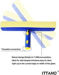 ITTAHO Swivel Window Squeegee Cleaning Tool, 58 Long Handle with Rotating  Head-10