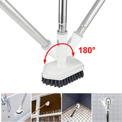 ITTAHO Extendable Shower Scrubber with Replaceable Bristle & Sponge Head for Cleaning