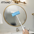 ITTAHO Lightweight Window Squeegee,Car Windshield Squeegee with Extra Spray Bottle, Household Mirror Cleaning Tool with Extension Pole for Shower Glass Door-2 Microfiber Pads - ITTAHO