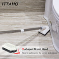 ITTAHO Extendable Shower Scrubber with Replaceable Bristle & Sponge Head for Cleaning