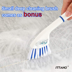 Floor Scrub Brush, ITTAR Cleaning Scrubber with Long Handle & Small Grout  Brush 