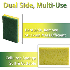 ITTAHO 12 Pcs Heavy Duty Cleaning Sponges, All-Purpose Non-Scratch Scrubbing Sponge - ITTAHO