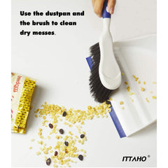 ITTAHO Dust Pan and Brush Set, Dust Pan and Hand Broom Cleaning Tools