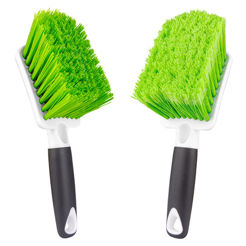 ITTAHO 2 Pack Wheel Brush, Include Two Type of Bristles-Soft Gentle & Stiff Bristles,Car Interior Detailing Cleaning Brush, Carpet and Upholstery Tire Cleaner for Seat Boat Truck SUV Moto Vehicle - ITTAHO