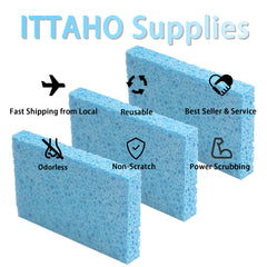 ITTAHO 12 Pcs Heavy Duty Cellulose Sponges, All Purpose Non Scratch Cleaning Sponge - ITTAHO