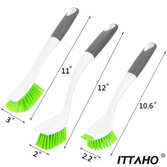 ITTAHO 3 Pack Dish Brush Set, Scrub Brush for Cleaning, Multi-Purpose Shower Cleaner