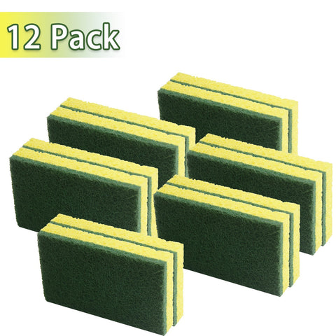 ITTAHO 12 Pcs Heavy Duty Cleaning Sponges, All-Purpose Non-Scratch Scrubbing Sponge - ITTAHO